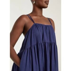 Everlane THE BILLOW TIERED MAXI DRESS, size XXS, MSRP $128, Navy Blue
